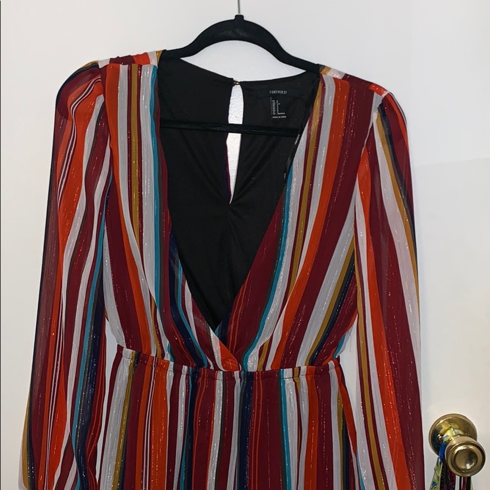 Striped Long Sleeve Romper